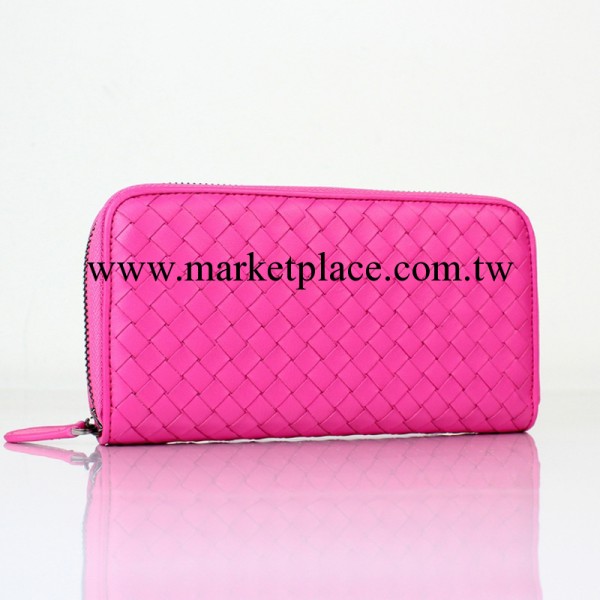 男錢包進口小羊皮真皮長款拉鏈編織男女錢包皮夾卡包手拿包工廠,批發,進口,代購