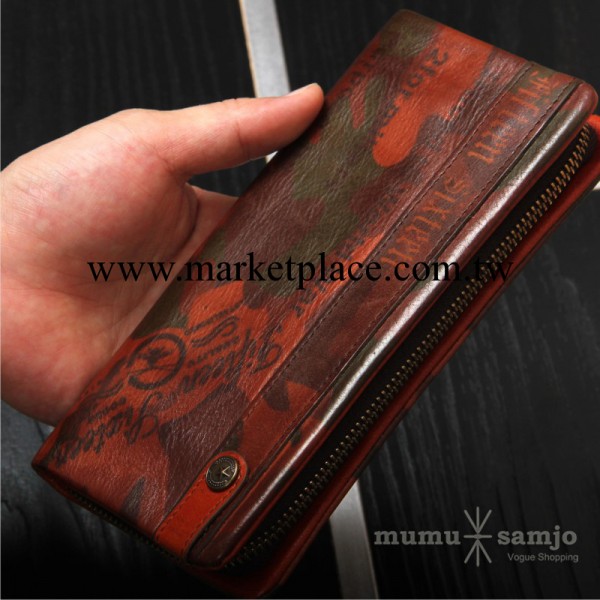 新款日韓風格錢包經典復古拉鏈長款男士手拿包廠傢皮夾批發M3038工廠,批發,進口,代購