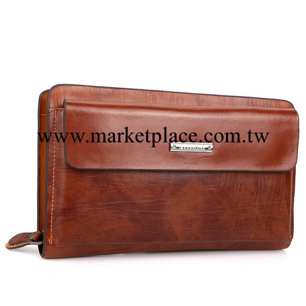 時尚熱賣款棕色大號多功能牛皮手包 男士真皮手抓包 手拿包男工廠,批發,進口,代購