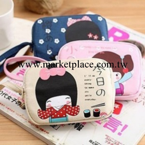 雙拉鏈超可愛卡通人氣零錢包 安古奈子 手拿包 手機包 帆佈錢包工廠,批發,進口,代購