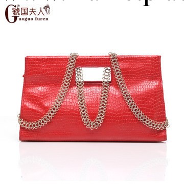 虢國夫人頭層牛皮鱷魚紋手提單肩女包包鏈條包真皮兩用斜挎包包郵工廠,批發,進口,代購