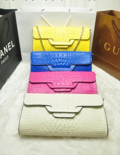 2014黃聖依同款手拿包鱷魚紋牛皮女士鏈條小包單肩真皮女包工廠,批發,進口,代購