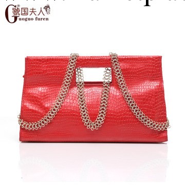 虢國夫人頭層牛皮鱷魚紋手提單肩女包包鏈條包真皮兩用斜挎包包郵工廠,批發,進口,代購