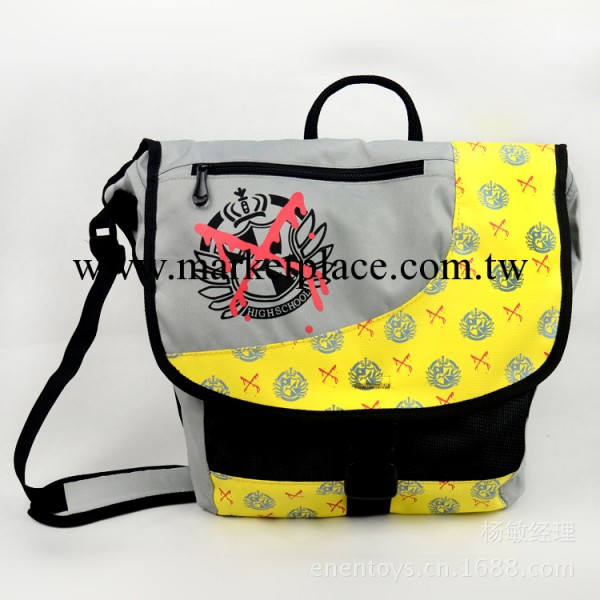 兩用 動漫背包 彈丸輪舞黑白熊標志 帆佈書包 中學生單肩斜挎包工廠,批發,進口,代購