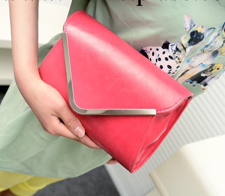 批發春季新款糖果色女包 時尚個性V字吸扣小手拿包 一件代發工廠,批發,進口,代購