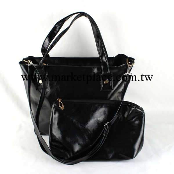 供應時尚子母包，黑色歐美潮流PU皮純色女包，單肩斜挎兩用女士包工廠,批發,進口,代購