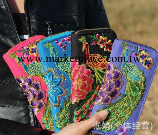 【廠傢直銷】 民族特色佈藝刺繡錢夾  繡花錢包 金錢花個性錢夾工廠,批發,進口,代購