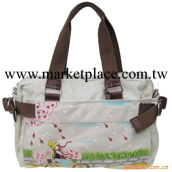 十大品牌手繪包 單車少女 單肩斜挎兩用包 帆佈包包工廠,批發,進口,代購