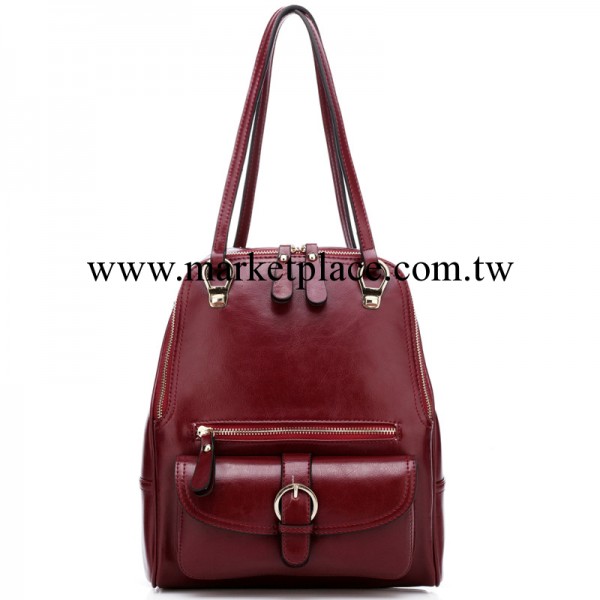 2014爆款韓版潮流時尚淑女油臘牛皮雙肩包背包單肩包兩用廣州批發工廠,批發,進口,代購