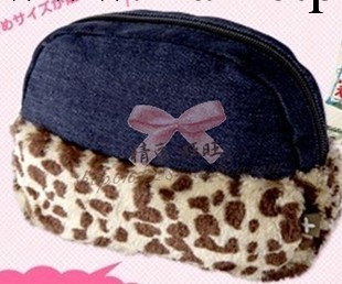 日雜附錄 2012新款2月牛仔+豹紋拼接化妝包 小物包 手拿包批發工廠,批發,進口,代購