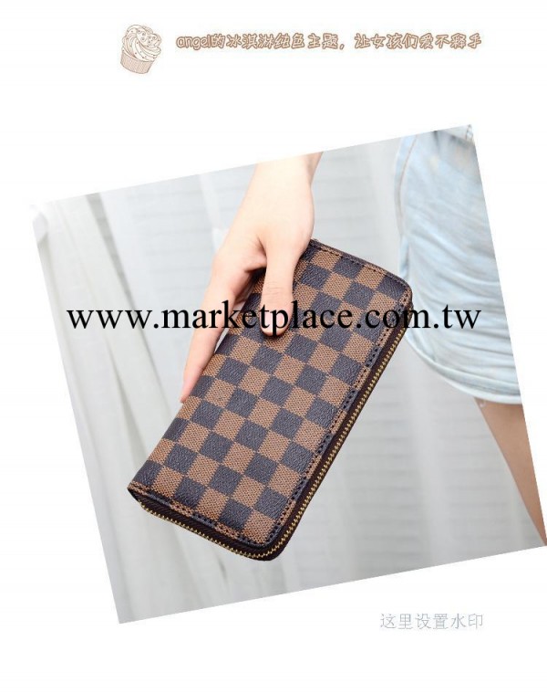 2014時尚新款零錢女包長款方格手拿經典菱格拉鏈小包錢包手拿包工廠,批發,進口,代購
