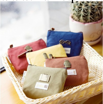 3365 韓版時尚復古小可愛五金帆佈零錢包鑰匙包手拿包工廠,批發,進口,代購