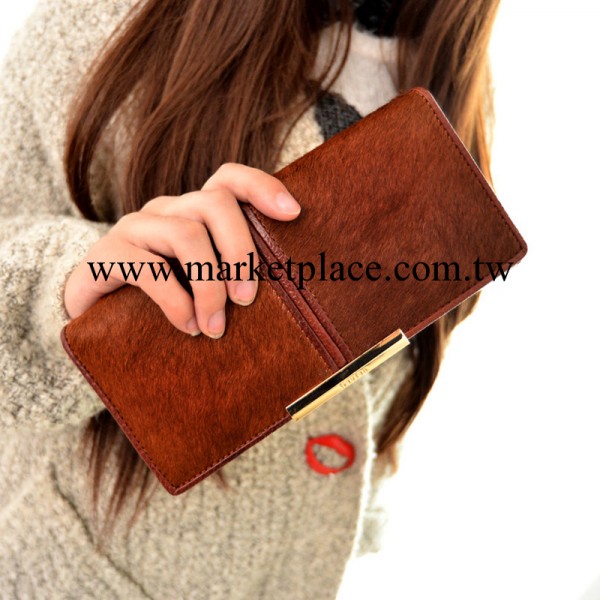 批發供應 中分真皮馬毛女士錢包 歐美氣質高級版手拿包毛毛錢包工廠,批發,進口,代購