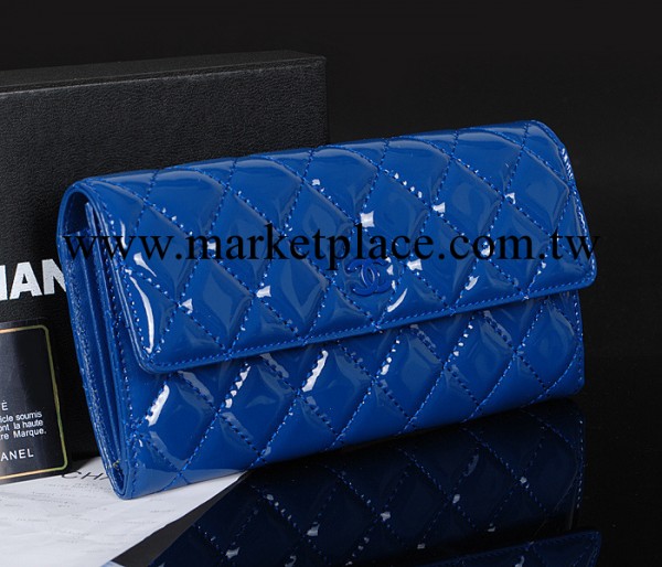 新款真皮新款漆皮女士多功能錢包高檔手拿包一手貨源 T009 電光藍工廠,批發,進口,代購