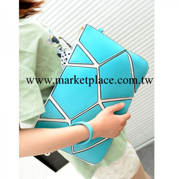 批發2013新款水立方撞色熒光女士手包單肩鏈條包手拿包 支持混批工廠,批發,進口,代購