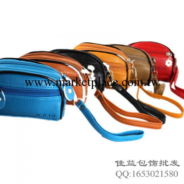W.D.LU雙層拉鏈女士手拿包，帶手提帶迷你手拎包可裝鑰匙零錢手機工廠,批發,進口,代購