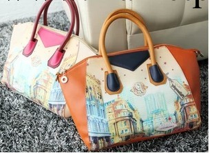 大包包2012新款個性塗鴉包包潮復古包時尚手提斜挎兩用大包女包工廠,批發,進口,代購