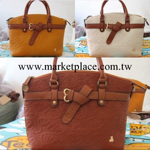 韓國TW小熊壓印小熊手提斜挎兩用新款女包工廠,批發,進口,代購