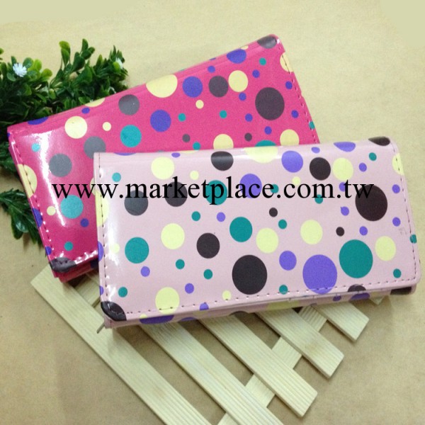 新品韓版時尚長款女式錢包 糖果色大小波點錢夾女士手拿包錢包工廠,批發,進口,代購