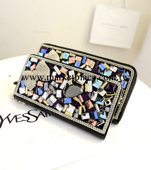 2014新款女包，精品女士全皮手拿包，彩鉆手包。工廠,批發,進口,代購