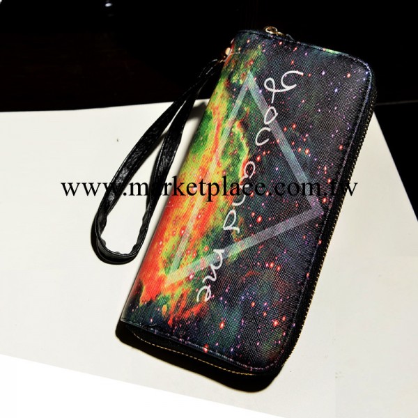 2014年韓版新款女包潮流星空印花多卡位長款錢包手機包零錢手拿包工廠,批發,進口,代購