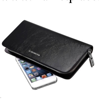 品牌男士商務拉鏈皮夾高檔真皮進口牛皮雷電紋錢包手拿包韓版手包工廠,批發,進口,代購