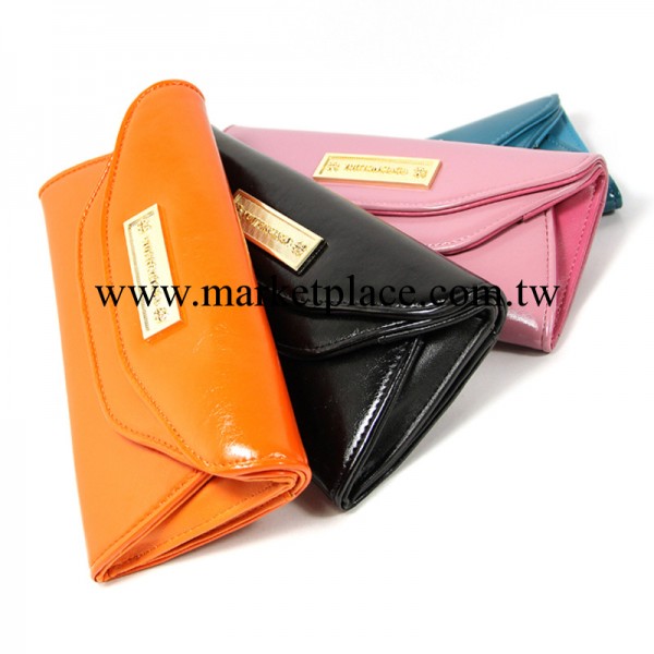 廠傢批發代理一件代發韓版亮皮漆面雙層錢包/手拿包女工廠,批發,進口,代購