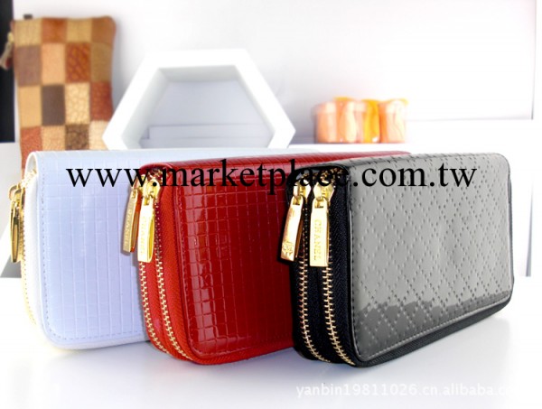 限量批發女款雙拉鏈包 手拿包 亮皮 高檔錢包火燒錢包熱銷冠軍工廠,批發,進口,代購