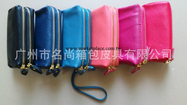 供應真皮錢包，零錢包，手拿包，雙層拉鏈，容量更大，多色可選工廠,批發,進口,代購