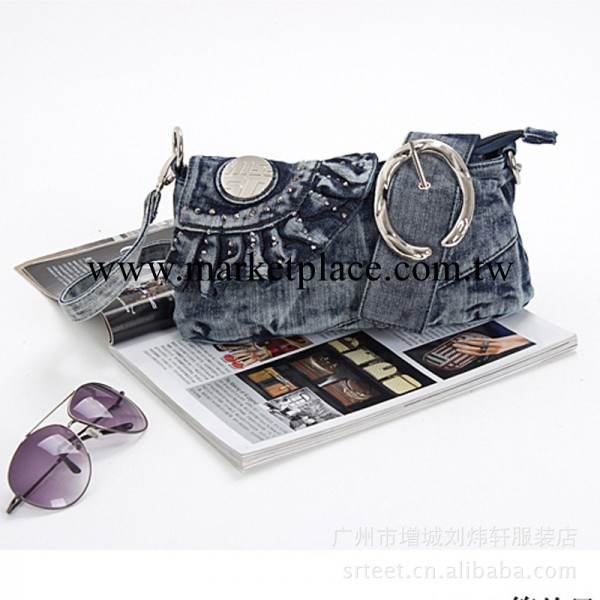 牛仔包單肩斜跨英倫復古兩用女包休閒時尚小包包歐美工廠,批發,進口,代購