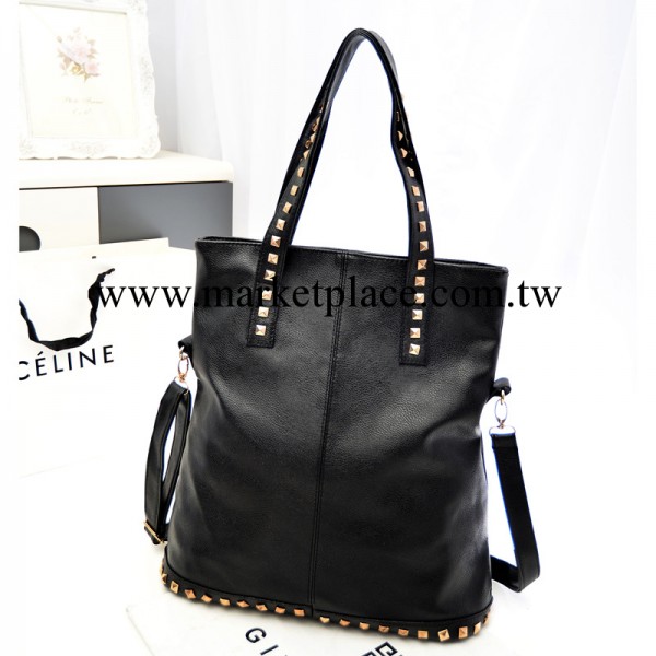 新款包包韓版時尚鉚釘手提包潮流百搭兩用斜跨包單肩女包批發工廠,批發,進口,代購