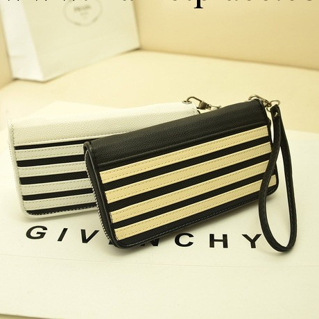 DD 新款撞色橫紋錢包 簡約鋼琴紋大容量女士手拿包 長款包包工廠,批發,進口,代購