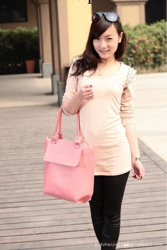 2012新款正品女包 可愛校園風時尚手提包，，單肩兩用真皮女包工廠,批發,進口,代購