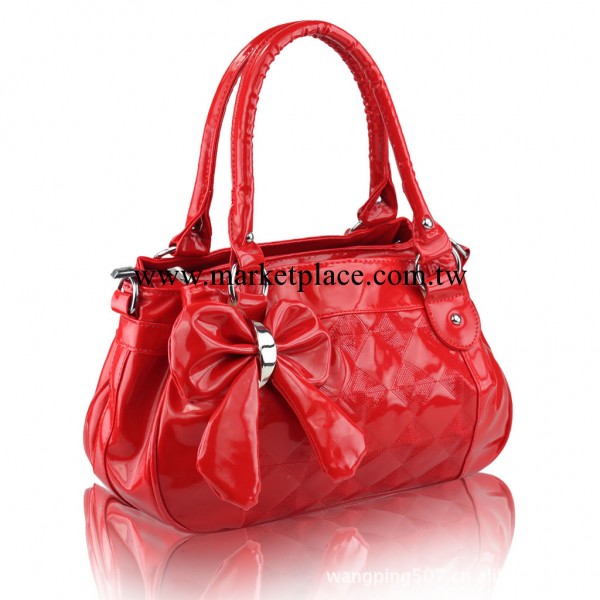 外貿包大紅新娘包亮皮三隔層蝴蝶結單肩兩用包秋冬新款女包 8170工廠,批發,進口,代購