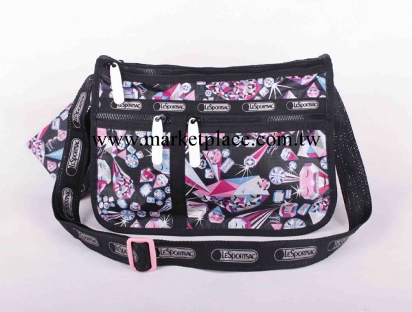 力士保 2012新款熱賣單肩斜挎兩用包 7507大號黑色鉆石工廠,批發,進口,代購