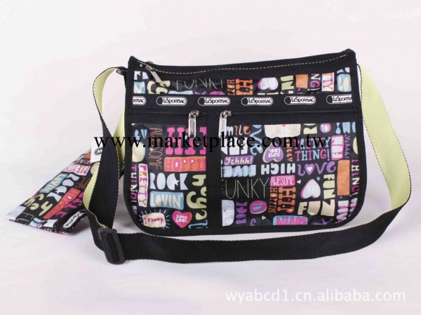 力士保 2012新款熱賣單肩斜挎兩用包 7507大號黑色新款英文工廠,批發,進口,代購