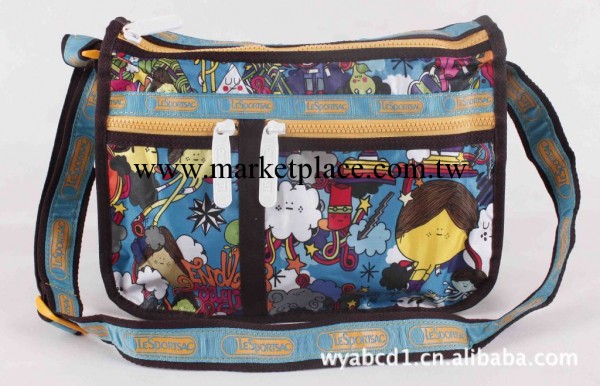 力士保 Lesportsac 熱賣單肩斜挎兩用包 7507大號藍色海底工廠,批發,進口,代購