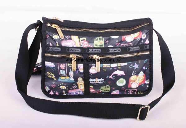 力士保 Lesportsac 單肩斜挎兩用包7507小號銅拉鏈茶餐廳工廠,批發,進口,代購
