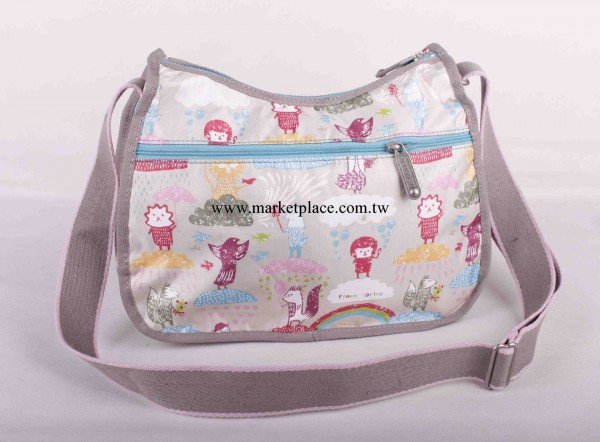 力士保 Lesportsac 單肩斜挎兩用包7520中號 米色騎士工廠,批發,進口,代購