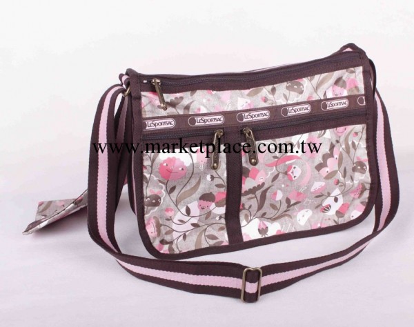 力士保 Lesportsac 單肩斜挎兩用包7507大號銅拉鏈毛線樹葉工廠,批發,進口,代購