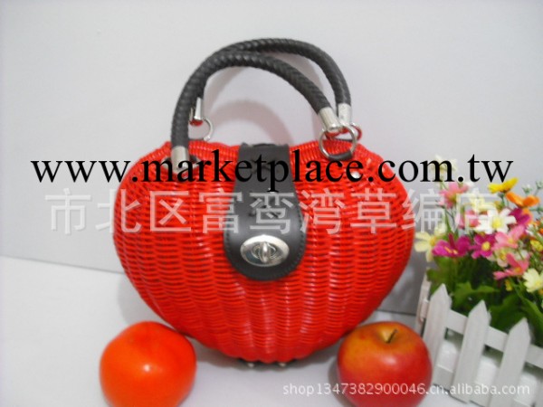 2013款紅心桃形藤編包沙灘包時尚手提包工廠,批發,進口,代購