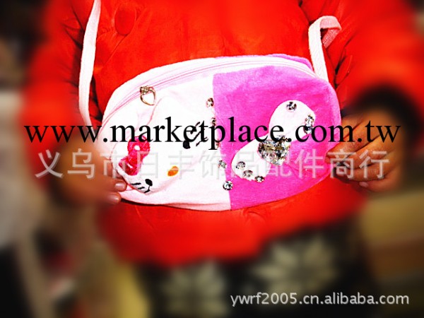 2014新款韓版卡通可愛軟毛絨貼鉆斜挎包工廠,批發,進口,代購