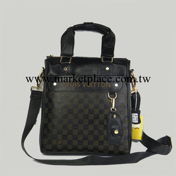 牛皮手提包 電腦包男士真皮商務休閒兩用包格子紋男包批發2085-4工廠,批發,進口,代購