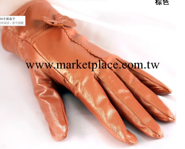 時尚新品小羊皮手套真皮手套女士蝴蝶結羊皮手套JH0003工廠,批發,進口,代購
