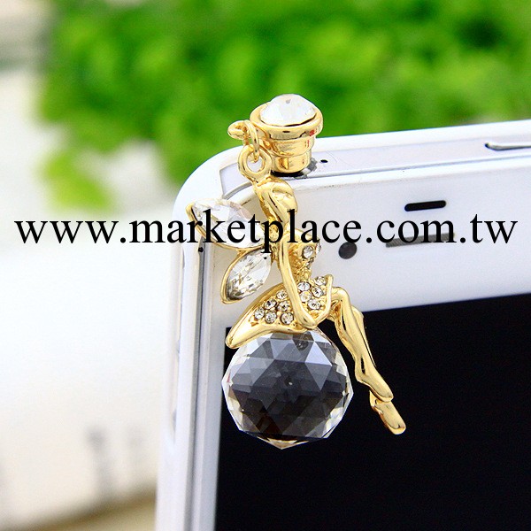 A167 新品 超質感水晶球天使女孩蘋果手機防塵塞 iphone 廠傢直銷工廠,批發,進口,代購