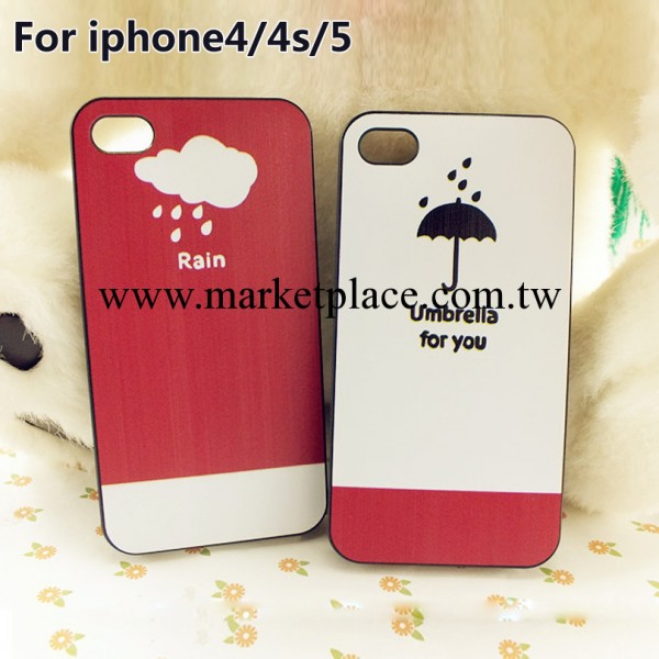 新款 蘋果5情侶手機殼浮雕彩繪 IMD iphone4s手機保護套 烏雲潮流工廠,批發,進口,代購