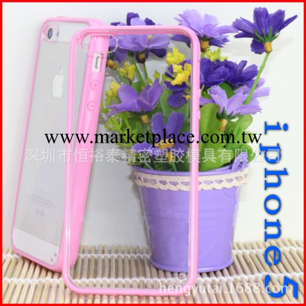 iphone5手機殼TPU+PC透明外殼蘋果5手機保護套5S 2合1保護殼廠傢工廠,批發,進口,代購