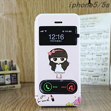 蘋果5手機套iphone5s卡通翻蓋保護套雙開窗皮套5代彩繪外殼批發・進口・工廠・代買・代購