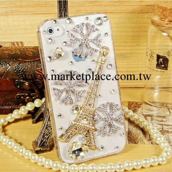 鐵塔雪花款手機保護殼 iphone4/4s手機外殼 蘋果5/5s保護套 鉆殼工廠,批發,進口,代購