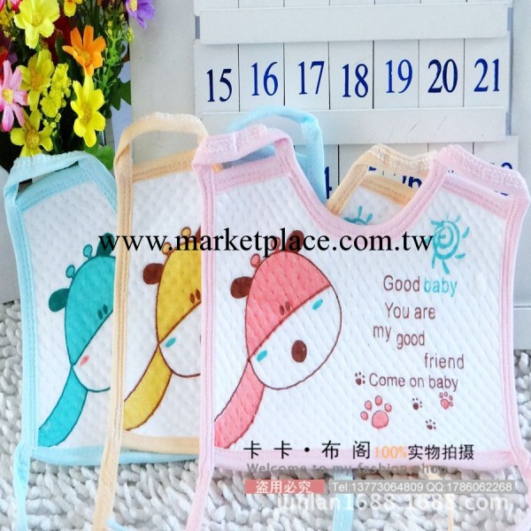 嬰兒用品 口罩圍嘴卡通長頸鹿口水巾綁帶型防水圍兜 肩膀固定款工廠,批發,進口,代購